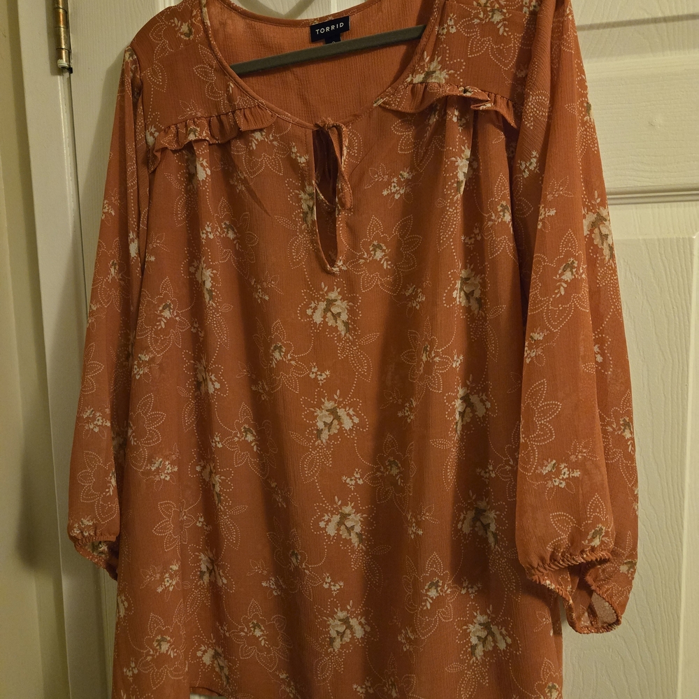 Torrid Rust Floral Blouse